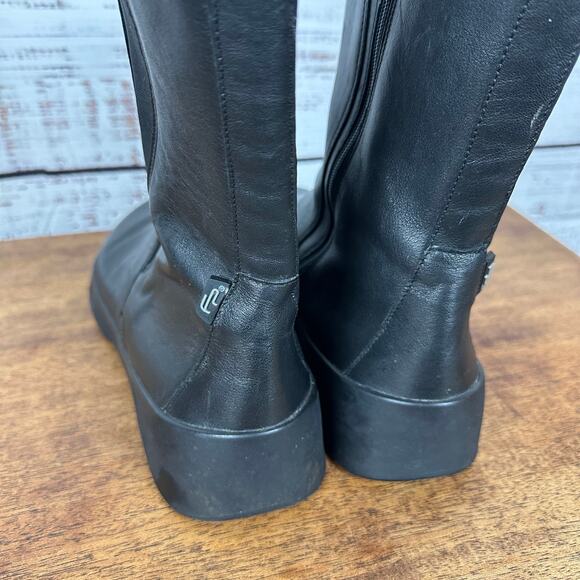 Womens Footprints Birkenstock Black Leather Side Zip Mid Calf Boots FLAW 9 EU40 - Picture 6 of 14